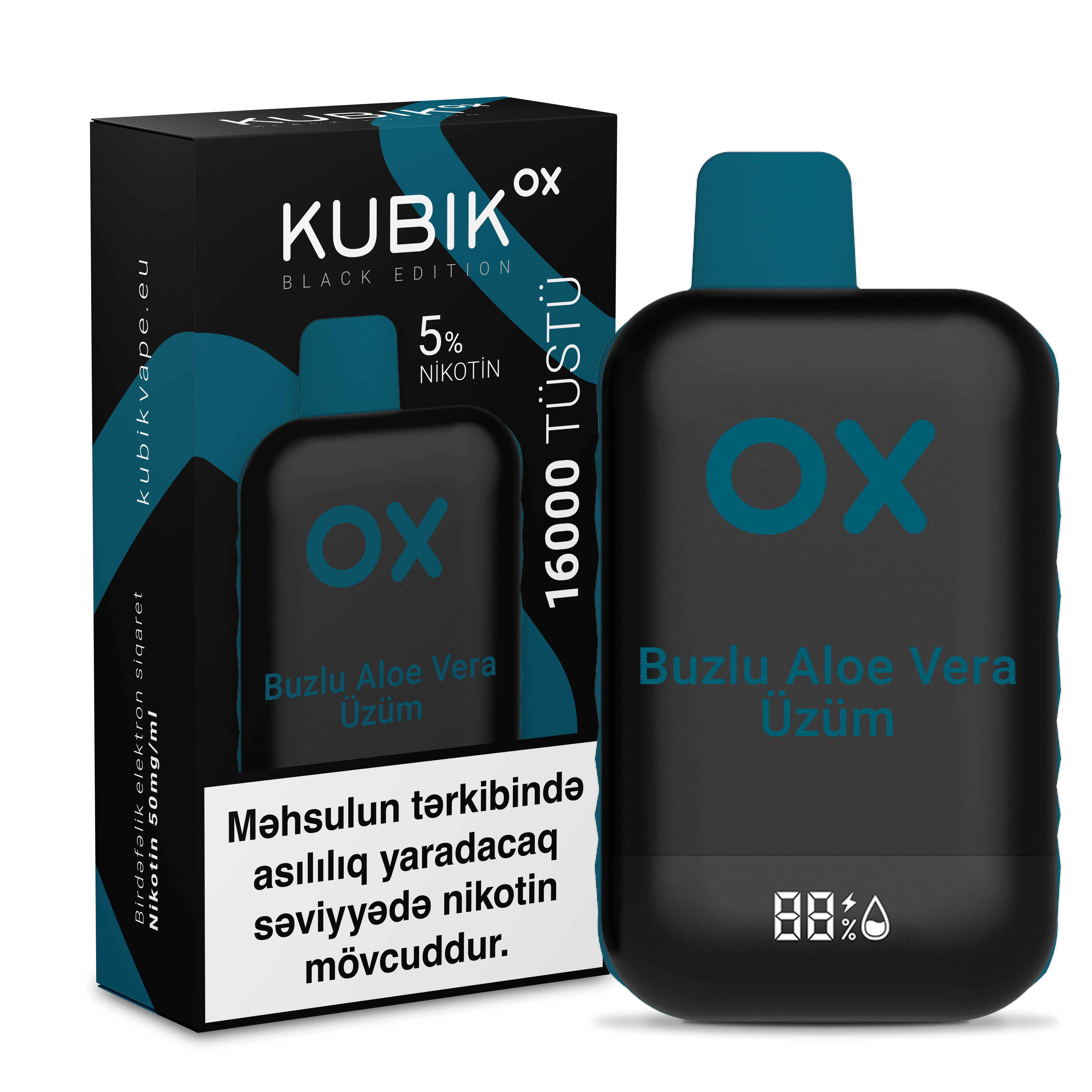 KUBİK Ox (black edition) Buzlu aloe vera üzüm