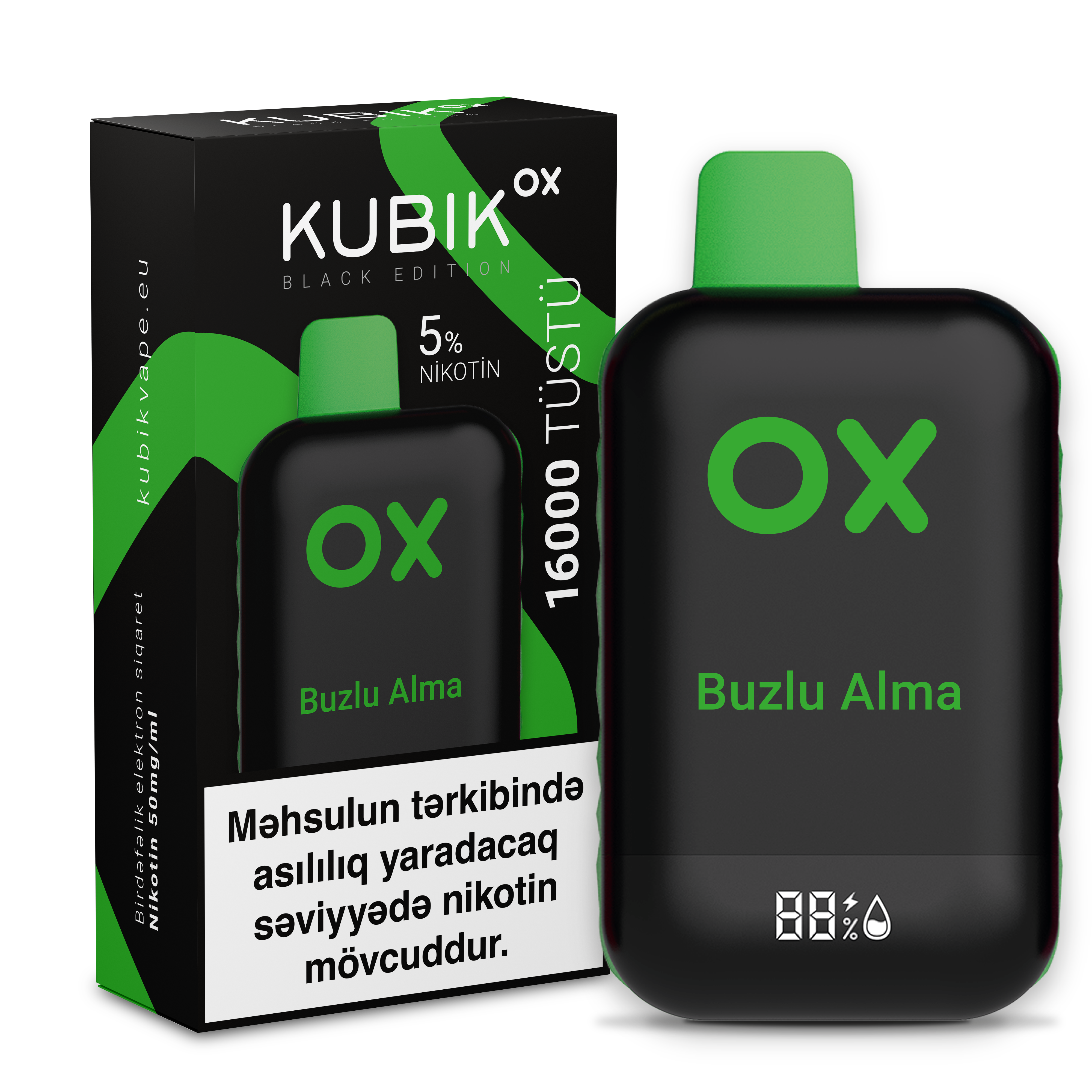 KUBİK Ox (black edition) Buzlu alma